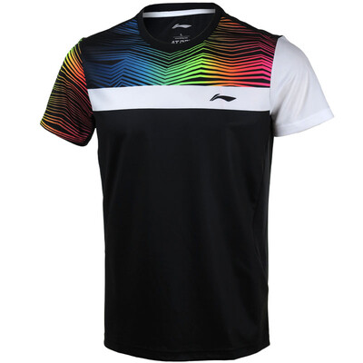 

Li Ning LI-NING 17 new badminton shirt short sleeve round neck sports T-shirt AAYM077-3 male crystal blue 3XL
