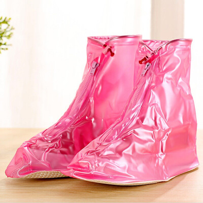 

Green reed waterproof shoe cover thickening at the end of PVC waterproof adult pink XL38-39 bottom about 27cm