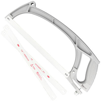 

Jimmy home JM-G26212 hand saw home woodworking saw blade aluminum alloy saw bow hacksaw frame wood aluminum dual-use send 3 saw blade 12 inches
