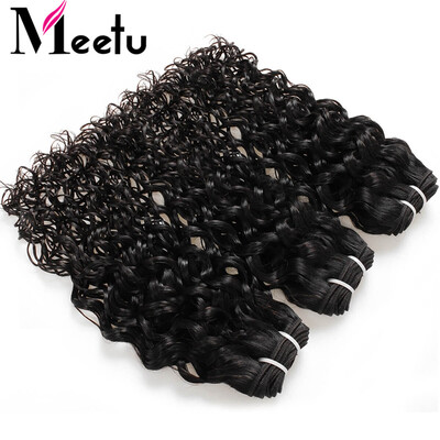 

Meetu Hair Top 8A Malaysian Water Wave 3PCS/lot Remy Malaysian Hair Bundles Deals Natural Black Human Hair Extension