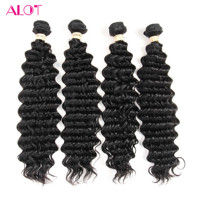 

Alot Hair Malaysian 4 Bundles Deep Wave Weft Natural Color