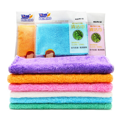 

bai miao Bamboo fiber dish towel scouring cloth rag cleaning non-stick oil type dish cloth 2318 2 pieces
