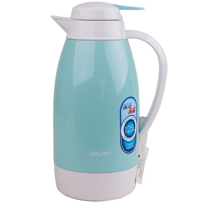 

Deli) 8963 stainless steel shell glass vacuum liner insulation pot office / conference / home insulation pot 1.25L blue