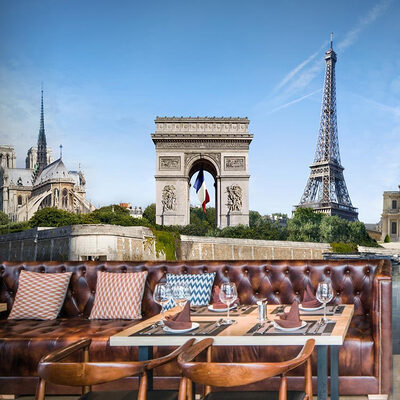 

Custom photo wallpaper Paris tower Triumphal Arch scenery 3D large wallpaper living room background dining room wallpaper mural