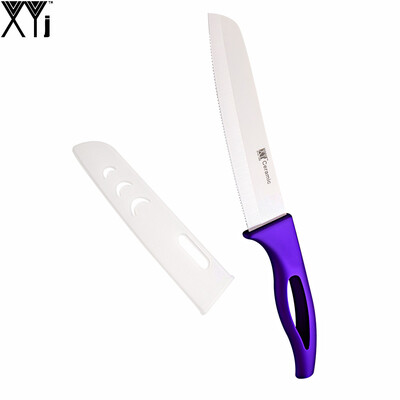 

XYJ Brand Non Slip Handle Single 6" Bread Ceramic Knife High Quality Cooking Tools White Blade Serrated Santoku Kitchen Knife