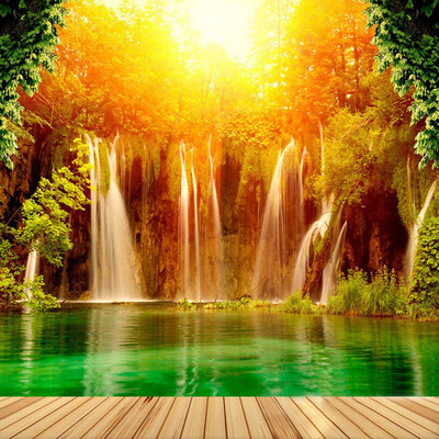 

Подгонянный размер 3D Non-woven Photo Wallpaper Водопад Естественный фон ландшафта Стеновая раскладка гостиной Room Wall Wall Paper