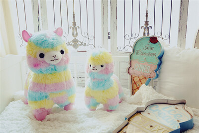 

35cm/50cm Colorful Cute Rainbow Alpaca Plush Toys Stuffed Animal Sheep Dolls Lovely 7 Color Plush Alpaca Toy Kid Gift Home Decor