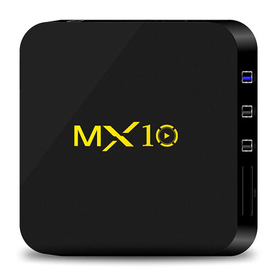 

MX10 Android 7.1.2 RK3328 4GB DDR4/32GB eMMC KODI 17.3 4K HDR TV BOX 802.1.1 b/g/n WIFI LAN VP9 HDMI USB3.0 - Black