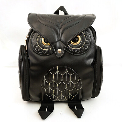 

Hot Sell 2016 Cute Owl Backpacks For Teenage Girls Fashion Cute PU Leather Children School Bags Golden Shoulder Backpack