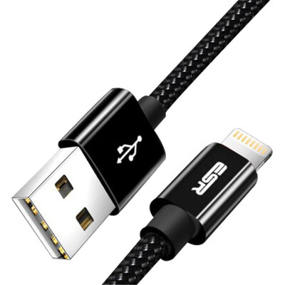 

(ESR) Яблочный кабель для зарядки кабеля USB usb iphone6 ​​/ 6s / 7/8 Plus / X / 10 / SE / 5s / iPad Air / mini weaving 1m-matte black
