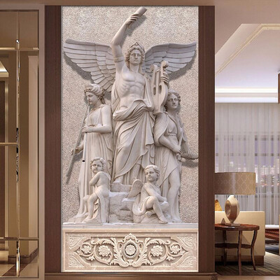 

European Religion Theme Sculpture Wall Mural Custom Photo Wallpaper Hotel Hall Living Room Entrance Wall Seamless Wall Paper 3D