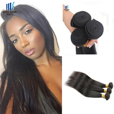 

3 pcs/lot Peruvian human hair bundles cheap natural black silky straight hair weaving for women