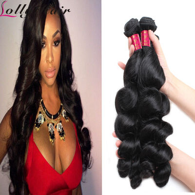 

Good 7A Mink Brazilian Virgin Human Hair Bundles Fashion Loose Wave Lolly Hair Brazilian Hair Weave 4 Bundles Natural Color