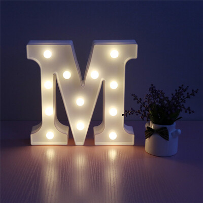 

WH 26 Буквы Белый светодиодный ночник Marquee Sign Alphabet Lamp на день рождения Свадебная вечеринка Спальня Стена Висячие украше