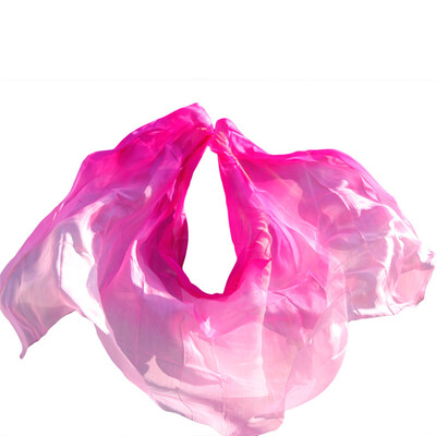

2017 New 100% Silk Veils Belly Dance Practice Performance Silk Veils 250/270*114 cm Rose+Pink