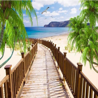 

Custom photo wallpaper Large mural beach scenery bedroom living room sofa TV background wall wallpaper non-woven