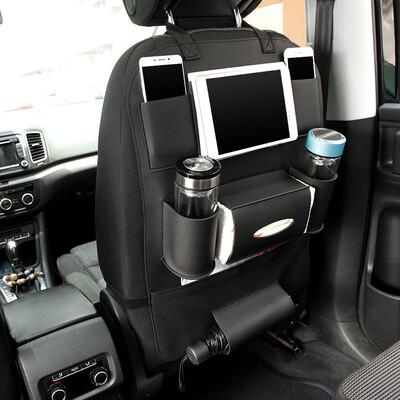 

Pu Leather Car Seat Back Organizer&iPad mini Holder Universal Use as Car Backseat Organizer for Kids Storage Bottles Tissue