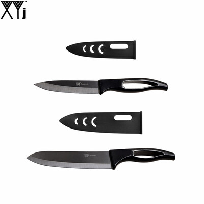 

Professional Kitchen Knives Set High Quality XYJ Brand Black Handle Ceramics Knives 6" 4" Chef Utility Creative Cooking Tools