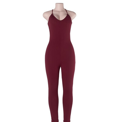 

Yizenge Casual New Style 2018 Solid Color Romper Playsuit V-Neck Sleeveless Bodycon Cotton GreyBlack Rompers Womens Jumpsuit