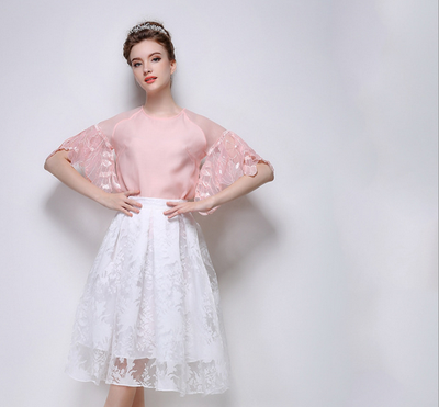 

Lovaru ™ 2015 summer new female perspective openwork crochet solid color chiffon skirt tutu skirt