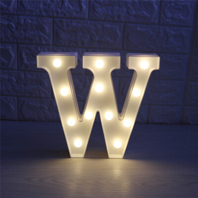 

WH 26 Letters White LED Night Light Marquee Sign Alphabet Lamp For Birthday Wedding Party Bedroom Wall Hanging Decoration