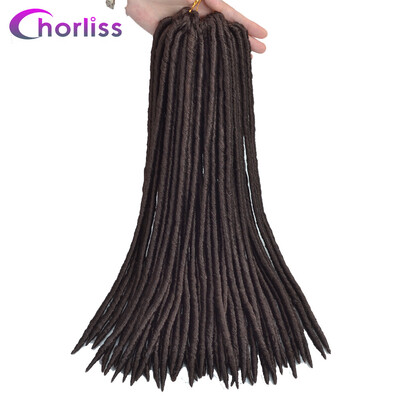 

Chorliss 18''Faux Locs Crochet Braids Hair Synthetic Braiding Hair Extensions 24 Strands/pack 100 g/pack Purple Brown Bule Color