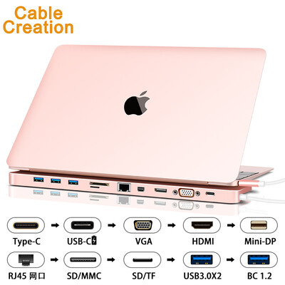 

CABLE CREATION CD0395 Type-C HDMI Converter Connector Cable VGAUSB-CMiniDPNetwork Card Docking PD Charging HUB Data Set Splitter