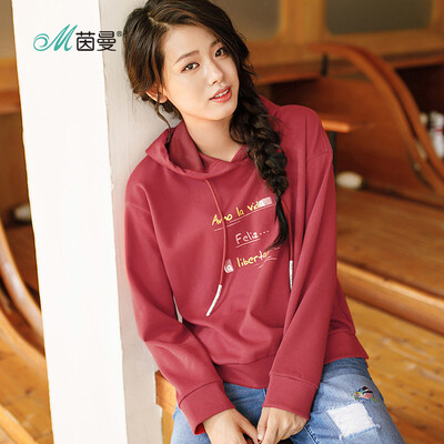 

INMAN literary fan letter print wild pullover sweater female 1881082274 orange red S