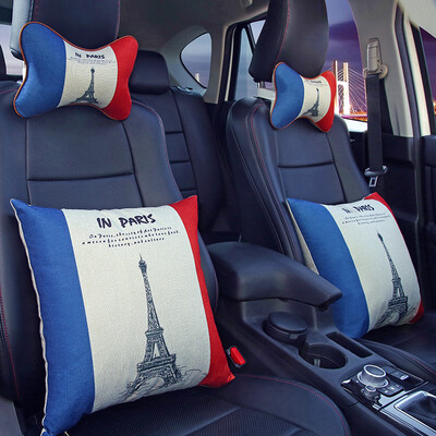 

Jun Hao car headrest pillow four-piece car-mounted neck pillow car pillow pillow neck pillow waist set four-piece Sophie Tower