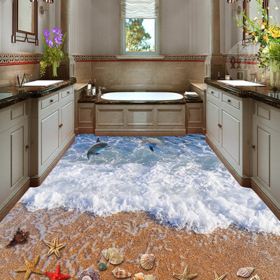 

Бесплатная доставка 3D серфинг пляж раковина морской звезды полы живопись лобби прихожая ванная нескользящей пол обои росписи 250cmx200cm