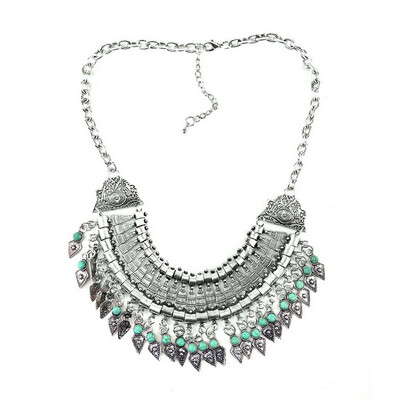 

Women Coin Ethnic Triangle Pendant Necklace Chain Vintage Statement Necklace