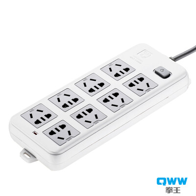 

Boxing QUANWANG A780B new national standard outlet socket strip row row plug wiring board drag line 8 total length control 3 meters