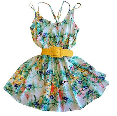 

Lovaru ™New 2015 fashion summer dress Fashion condole printed sleeveless dresses Chiffon fabrics and comfortable