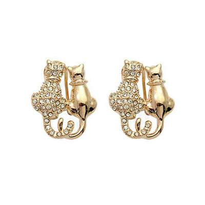 

yoursfs ® 18k rose позолоченные милый кошки серьги использовать австрийский кристалл модные украшения