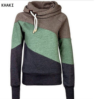 

New Arrival Womens Contrast Color Hoodie Fashion Hooded Cultivation Thickening Pullover Sweatshirts