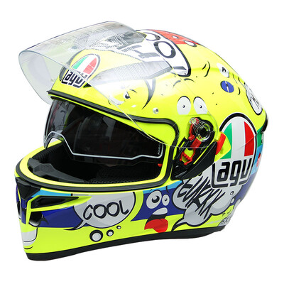 

AGV helmet K3 SV TOP double lens four seasons wide angle ventilation full face helmet Italy locomotive racing riding anti-fog running helmet popular language GROOVY
