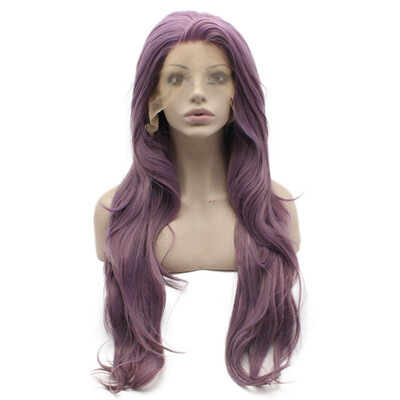 

Iwona Synthetic Hair Lace Front Long Wavy Purple Wig