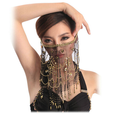 

High quality cheap women Indian belly dance face veil tribal belly dancing veils for sale 12 colors available