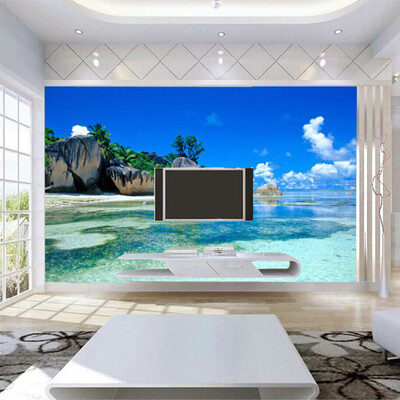 

Custom 3D Mural Wallpaper Non-woven Bedroom Livig Room TV Sofa Backdrop Wall paper Ocean Sea Beach 3D Photo Wallpaper Home Decor
