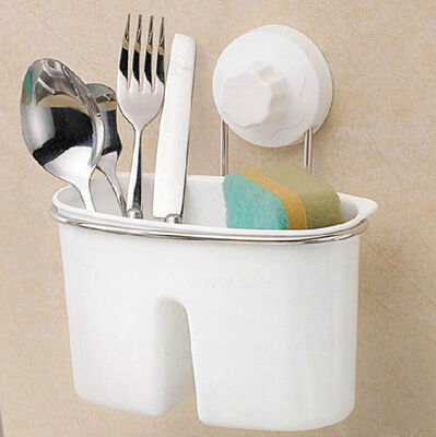 

mymei 1pc Suction Cup Kitchen Storage Holder Bathroom Storage Shelf Rack 95255