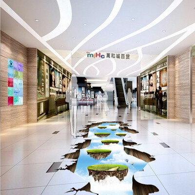 

Free Shipping living room restaurant floor paste Sky Ladder 3D non-slip waterproof floor painting wallpaper mural 250cmx200cm