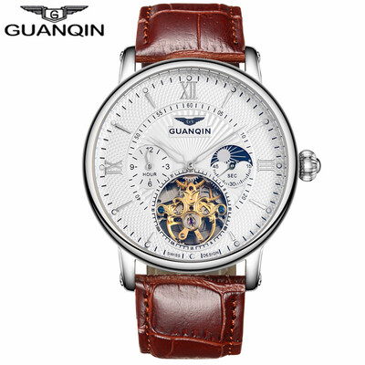 

Mens Top Brand Luxury Tourbillon Automatic Mechanical Watch Mens Casual Fashion Leather Strap Skeleton Watch