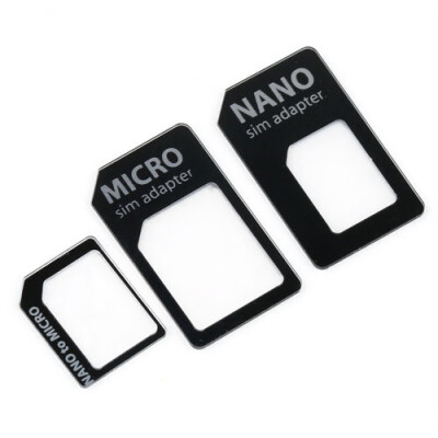 

3 in 1 Nano SIM to Micro Standard SIM MICROSIM Adaptor Adapter for iPhone 5