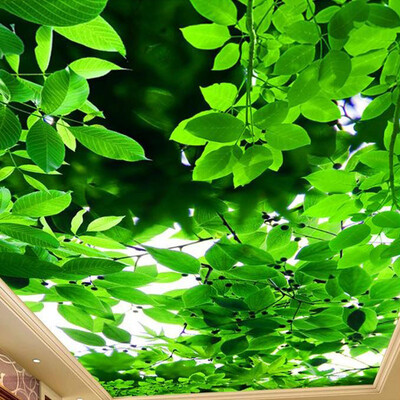 

Large Custom 3D Mural Wallpaper Green Leaves Ceiling Murals Wall Art Painting Living Room Bedroom Ceiling Backdrop Wallpaper 3D