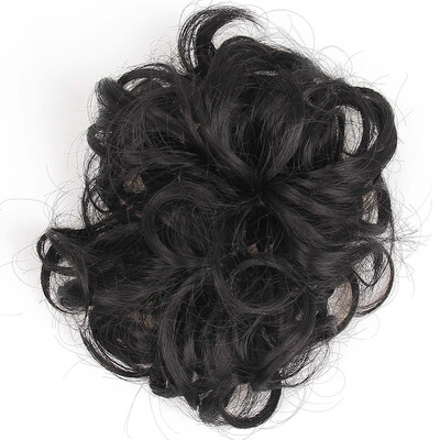 

AISI HAIR Синтетические волосы Черничный пончик Черный   Браун вьющиеся волосы булочки   подушечка Шиньон Упругие волосыВеревка
