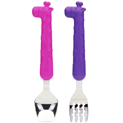 

Jingdong Supermarket Edison Edison Giraffe Children&39s Stainless Steel Fork Spoon Set Pink Purple