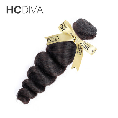 

HCDIVA Malaysian Loose Wave Bundles Natural Black Hair Weaving 1pc 100 Human Hair Extensions Loose Curl Virgin Hair