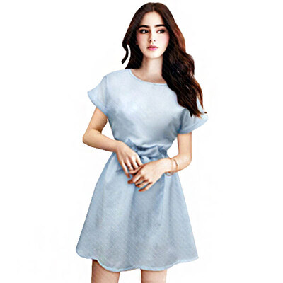 

Lovaru ™ HOT SALE 2015 NEW casual o-neck straight short sleeve summer style brief and pure color mini dresses