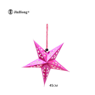 

5PCS Christmas Decoration New Years party Christmas Tree Decoration Colorful Laser Five-pointed Star Ceiling Ornaments