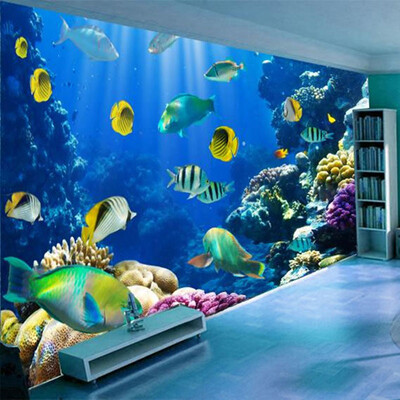 

Пользовательские 3D обои настенные обои Подводный мир Fish Coral Большие стены Картина Гостиная Кровать Номер Стены Главная Декор Фрески